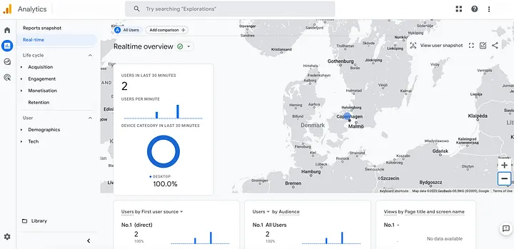 Google Analytics 4 interface