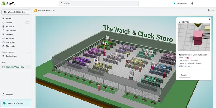 RealtimeStack's unique 3D shop overview